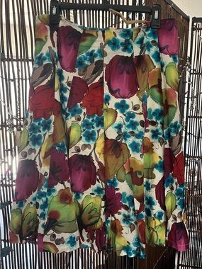 Vibrant Multicolor Floral Paneled Skirt